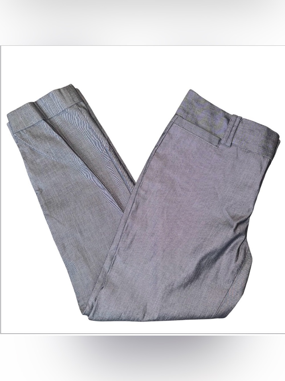 Banana Republic Martin Fit Mid Rise Straight Leg Cropped Pants Gray Cotton SZ 0